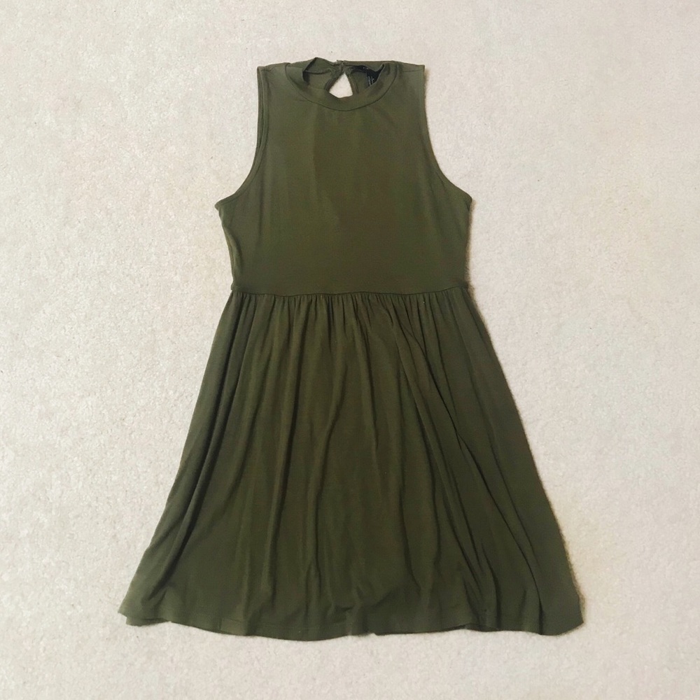Olive Green Halter Dress